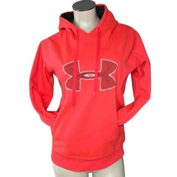 UNDER ARMOUR Cold Gear Storm Semi-Fitted Women's Orange Pink Sweatshirt Size M - Picture 1 of 16
